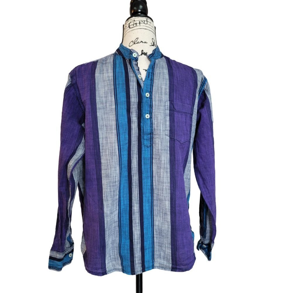 AFL Striped 100% Cotton Men Top Shirt - Size Large